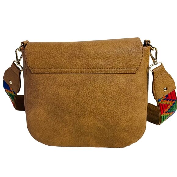 Madden Brown Saddle Bag Flap Fringe Tassel Wide Hippie Strap Aztec VTG Inspired - Picture 2 of 16